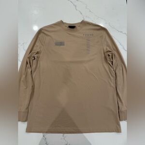 Beige H&M T-Shirt with Tokyo Barcode Print